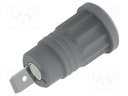 Connector: 4mm banana; socket; 36A; grey; nickel plated; insulated