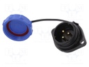 Socket; male; SP21; PIN: 3; with protective cap; IP68; soldering