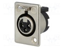 Socket; XLR; female; PIN: 3; straight; soldering; silver plated; 50V