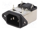 Connector: AC supply; socket; male; 6A; 250VAC; IEC 60320; -25÷85°C