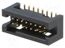 Socket; IDC; male; PIN: 16; straight; SMT; gold flash; 1.27mm