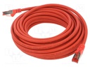 Patch cord; S/FTP; 6; stranded; Cu; LSZH; red; 10m; halogen free