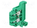 Splice terminal: rail; 0.5÷2.5mm2; ways: 1; terminals: 2; green