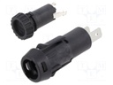 Fuse holder; cylindrical fuses; 5x20mm; 10A; on panel; -40÷85°C