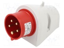 Connector: AC supply 3-phase; socket; male; 16A; 400VAC; IEC 60309