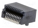 Socket; SFP; PIN: 20; gold-plated; 30V; Colour: black; SMT; 0.5A