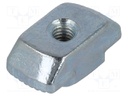 Nut; for profiles; Width of the groove: 10mm; steel; zinc