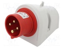 Connector: AC supply 3-phase; socket; male; 16A; 400VAC; IEC 60309