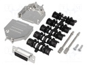 D-Sub; PIN: 15; plug; female; soldering; for cable; black