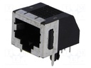 Socket; RJ45; PIN: 8; Cat: 3; shielded,with panel stop blockade