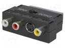 Adapter; RCA socket x3,SCART plug,SVHS socket 4pin