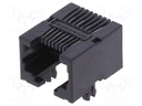 Socket; RJ45; PIN: 8; Cat: 3; unshielded; gold-plated; Layout: 8p8c