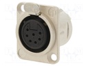 Socket; XLR; female; PIN: 7; flange (2 holes),for panel mounting