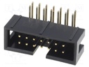 Socket; IDC; male; PIN: 14; angled 90°; THT; gold-plated; 2.54mm