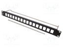 Patch panel; mounting adapter; SLIM; RACK; screw; 29mm; 19"