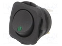 ROCKER; SPST; Pos: 2; OFF-ON; 20A/14VDC; black; LED; Rcont max: 50mΩ