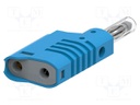 Connector: 4mm banana; plug; 36A; 30VAC; 60VDC; blue; insulated