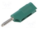 Connector: 4mm banana; plug; 30A; 33VAC; 60VDC; green; 3mΩ; 2.5mm2