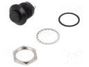 Switch: push-button; Pos: 2; SPDT; 5A/32VDC; black; Illumin: none