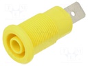 Socket; 4mm banana; 32A; 1kV; Cutout: Ø12.2mm; yellow; insulated