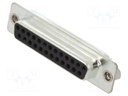 D-Sub; PIN: 25; plug; female; stamped and formed contacts; black