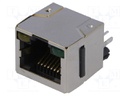 Socket; RJ45; Cat: 5; shielded,with LED; Layout: 8p8c; THT; straight