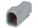 Connector: wire-wire; ATM; plug; male; PIN: 6; IP67; Locking: latch