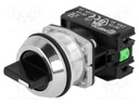 Switch: rotary; Stabl.pos: 3; NC + NO; 30mm; black; IP56; Pos: 3