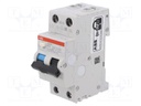 RCBO breaker; Inom: 16A; Ires: 30mA; Poles: 1+N; 230VAC; DIN; IP20