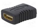 Adapter; HDMI socket,both sides; Colour: black