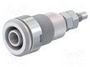 Socket; 4mm banana; 32A; 1kV; Cutout: Ø12.2mm; grey; nickel plated