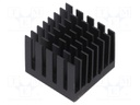 Heatsink: extruded; grilled; black; L: 25mm; W: 25mm; H: 19.5mm