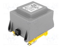 Transformer: encapsulated; 70VA; 230VAC; 24V; 2.91A; Mounting: DIN