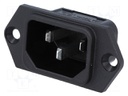 Connector: AC supply; socket; male; 10A; 250VAC; IEC 60320; C14 (E)