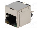 Socket; RJ45; PIN: 8; shielded,with LED; Layout: 8p8c; THT; straight