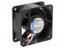Fan: DC; axial; 24VDC; 60x60x25mm; 56m3/h; 43dBA; slide bearing