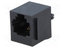 Socket; RJ11; PIN: 4; Cat: 5; Layout: 6p4c; THT; straight