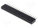 Socket; pin strips; female; PIN: 20; straight; 1.27mm; THT; 1x20