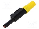Connector: 4mm banana; plug; 30A; 60VDC; yellow; insulated; 5mΩ