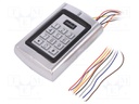 RFID combination lock; IP44; 12VDC; wall mount; -40÷60°C; 0÷99s