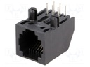 Socket; RJ12; PIN: 6; Cat: 3; with panel stop blockade,low profile