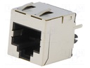 Socket; RJ45; PIN: 8; Cat: 6a; shielded; Layout: 8p8c; THT; straight