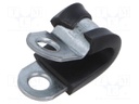 Fixing clamp; ØBundle : 8mm; W: 15mm; steel; Cover material: EPDM