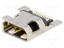 Connector: HDMI; socket; middle board mount; PIN: 19; gold-plated