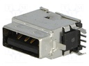 Socket; USB A; on PCBs; THT; PIN: 4; side,angled 90°
