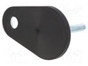 Foot of pin; Base dia: 50mm; M8; steel; Plunger length: 50mm