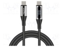 Cable; USB C plug,both sides; 2m; black; 21AWG,28AWG; 480Mbps
