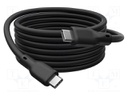 Cable; USB 3.2; USB C plug,both sides; nickel plated; 0.5m; black