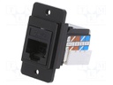 Coupler; DUALSLIM; Cat: 6a; Layout: 8p8c; IDC 8pin,RJ45 socket