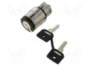 Switch: rotary with key; Stabl.pos: 2; 22mm; black; Illumin: none